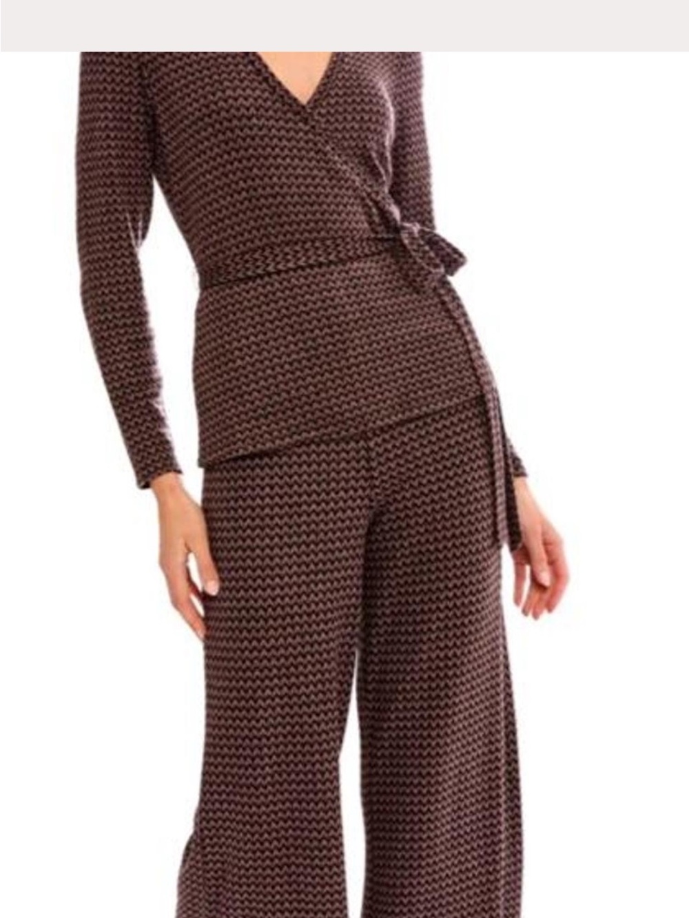 Women’s Brown Chevron Wide Leg Pants